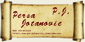 Persa Jotanović vizit kartica